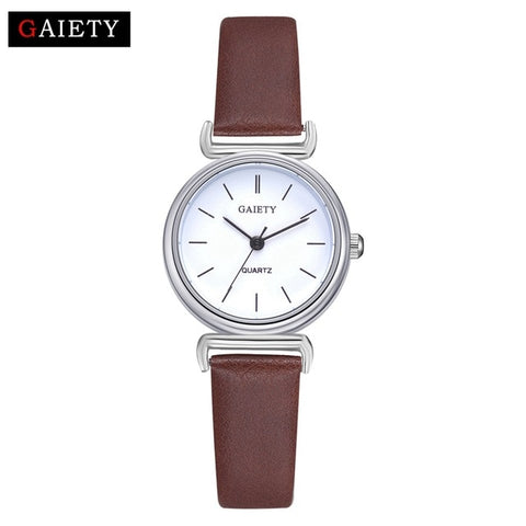 Fashion Exquisite Small Simple Women Dress Watch Leather Female Clock Women's Mini Design Wristwatch Clock Relogio Feminino