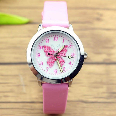 JOYROX Relogio Relojes Kol Saati 3D Colorful Butterfly Watches Children Kids Girls Gift Watch Casual Quartz Wristwatch Student