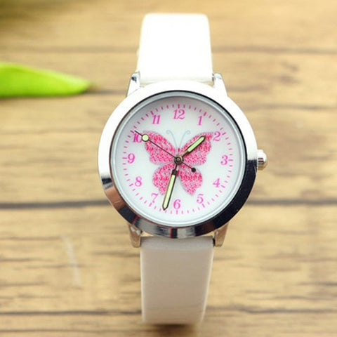JOYROX Relogio Relojes Kol Saati 3D Colorful Butterfly Watches Children Kids Girls Gift Watch Casual Quartz Wristwatch Student