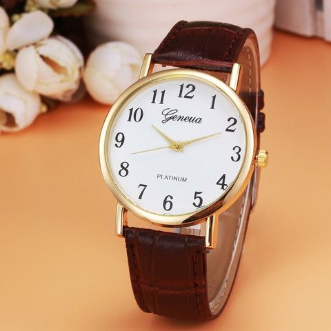 Women relojes mujer 2018 Hotting Fashion Women Faux Leather Analog Quartz Wrist Watch Women Bracelet Watch Ladies Clock &Ff