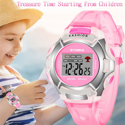 2019 SYNOKE Brand Children Boys Student Waterproof Sports Watch LED Digital Date Wristwatch Multifunction Fashion Clocks New B30