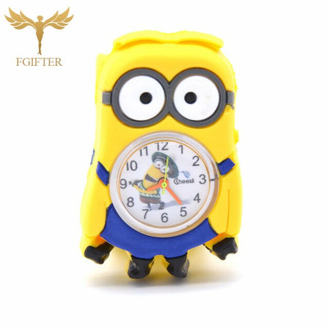 2019 Boy Watch Child's Cartoon Watch Running Yellow Man Case Quartz Wrist Watches for Boys Baby kids Gifts