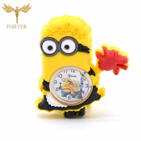 2019 Boy Watch Child's Cartoon Watch Running Yellow Man Case Quartz Wrist Watches for Boys Baby kids Gifts