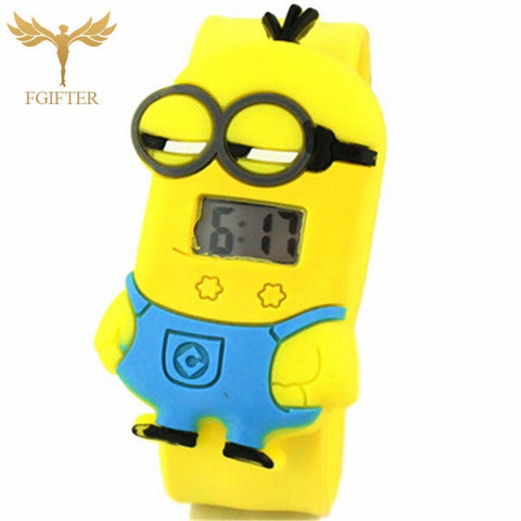 2019 Boy Watch Child's Cartoon Watch Running Yellow Man Case Quartz Wrist Watches for Boys Baby kids Gifts