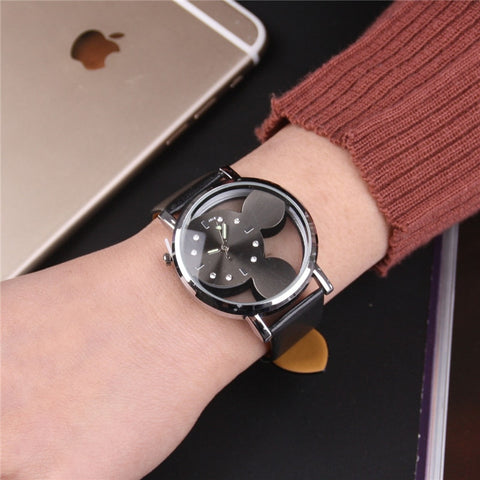 2019 Mickey Mouse watch double-sided hollowed Mickey watch Mickey Mouse children's Watch montre homme horloges vrouwen