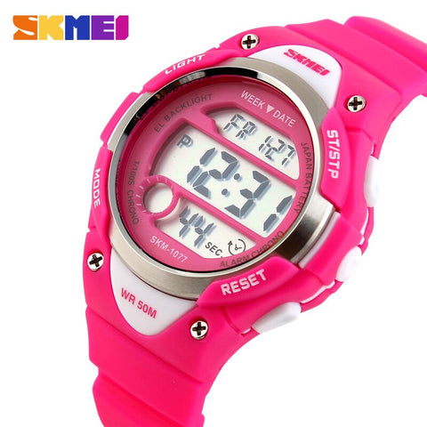 SKMEI Outdoor Sports Kids Watches Boy Alarm Digital Watch Children Stopwatch Waterproof Girls Wristwatches montre enfant 1077