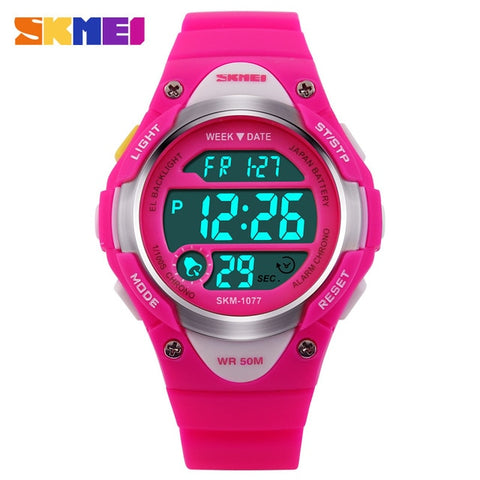 SKMEI Outdoor Sports Kids Watches Boy Alarm Digital Watch Children Stopwatch Waterproof Girls Wristwatches montre enfant 1077