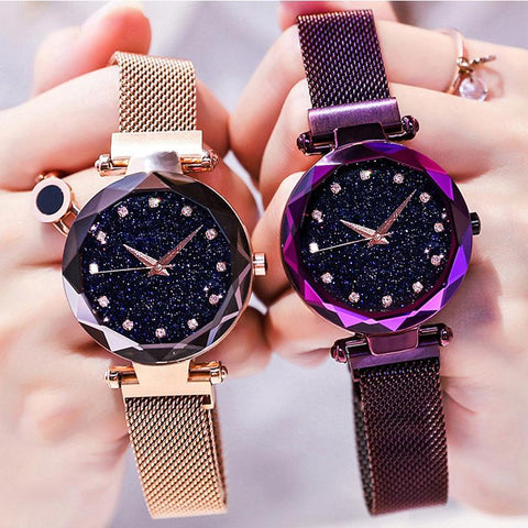 Hot Sale Starry Sky Watch Women's Luxury Magical Adjustable Band Stainless Steel Quartz Wristwatch Male Diamond Watches 2018 New