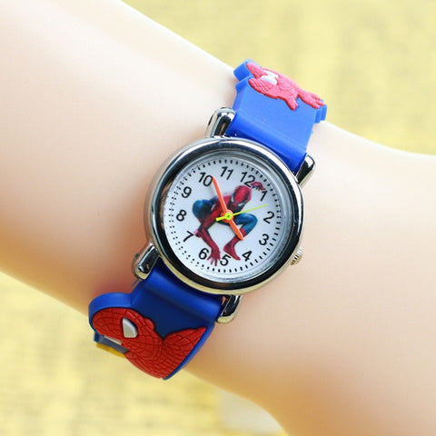 3D Rubber Strap Spiderman Children Watch Kids Cartoon Sports Quartz Wristwatch for Boys Clock Montre Enfant reloj infantil