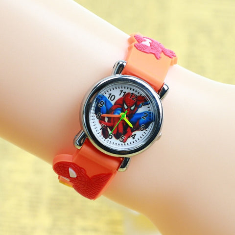 3D Rubber Strap Spiderman Children Watch Kids Cartoon Sports Quartz Wristwatch for Boys Clock Montre Enfant reloj infantil