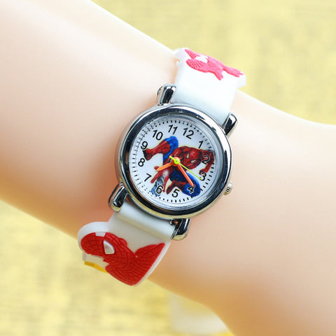 3D Rubber Strap Spiderman Children Watch Kids Cartoon Sports Quartz Wristwatch for Boys Clock Montre Enfant reloj infantil