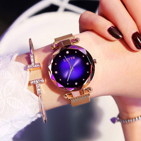 Luxury Brand Diamond Women Watch 2018 Magnetic Starry Sky Watch For Female Clock Waterproof Ladies Wrist Watch relogio feminino