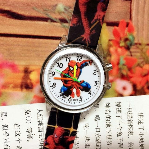 2019 Spiderman Children Watches Cartoon Electronic Colorful Light Source Child Watch Boys Birthday Party Kids Gift Clock Wrist