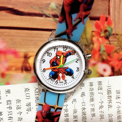 2019 Spiderman Children Watches Cartoon Electronic Colorful Light Source Child Watch Boys Birthday Party Kids Gift Clock Wrist