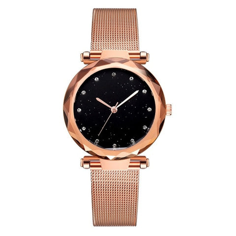 Luxury Rose Bracelet Dress Women's Watches Fashion Ladies Silver & Black Band Creative Quartz Clock Wrist Watch 219 New Gift