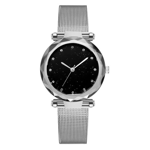 Luxury Rose Bracelet Dress Women's Watches Fashion Ladies Silver & Black Band Creative Quartz Clock Wrist Watch 219 New Gift