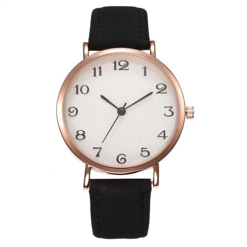 2019 Style Fashion Women's Luxury Leather Band Analog Quartz WristWatch Golden Ladies Watch Women Dress Reloj Mujer Black Clock