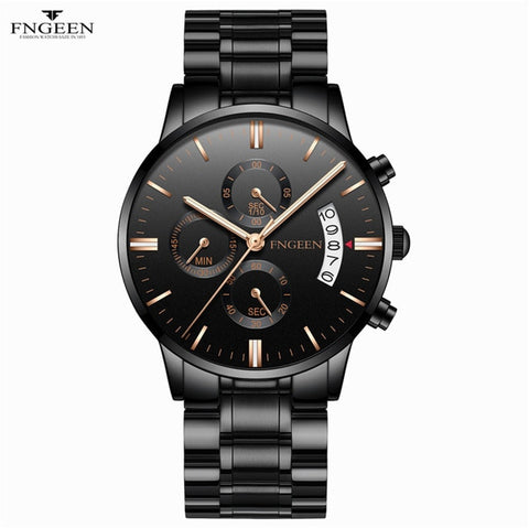 FNGEEN 2019 Quartz Watch Men Business Waterproof Auto Date Watch Male erkek kol saati Auto Date Luxury Men's Watch Watches