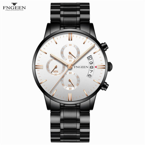 FNGEEN 2019 Quartz Watch Men Business Waterproof Auto Date Watch Male erkek kol saati Auto Date Luxury Men's Watch Watches