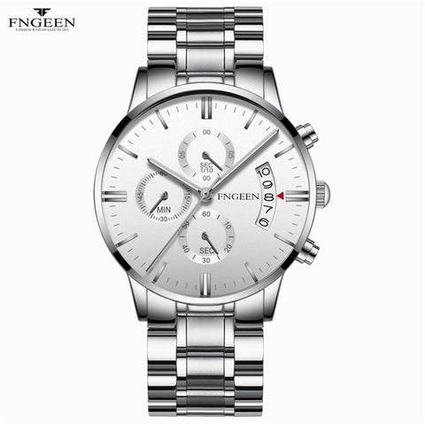 FNGEEN 2019 Quartz Watch Men Business Waterproof Auto Date Watch Male erkek kol saati Auto Date Luxury Men's Watch Watches