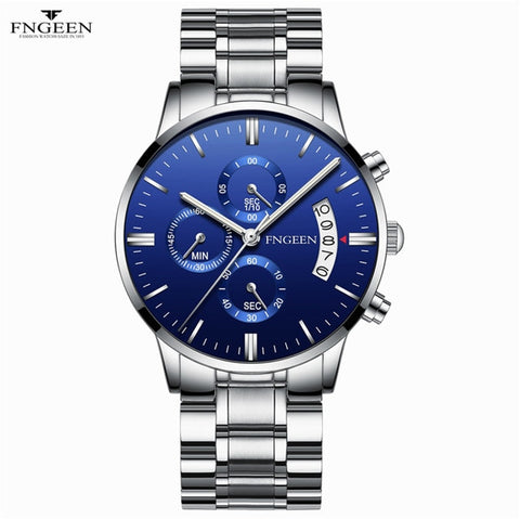 FNGEEN 2019 Quartz Watch Men Business Waterproof Auto Date Watch Male erkek kol saati Auto Date Luxury Men's Watch Watches