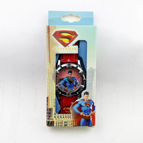 Children's Cartoon Batman Kids Watch Spiderman Ben 10 Supreman Child Watch Boys Leather Strap Quartz Watch Reloj Nino Boy Gift