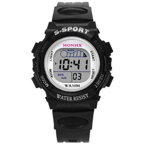 2019 Hot sell Waterproof Children Boys Digital LED Sports Watch Kids Alarm Date Sports Watch Casual reloj Select Gift for kid A