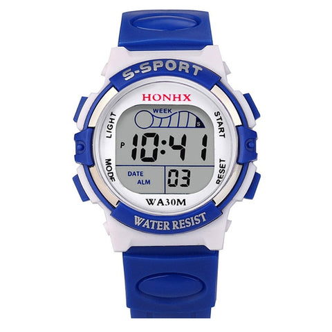 2019 Hot sell Waterproof Children Boys Digital LED Sports Watch Kids Alarm Date Sports Watch Casual reloj Select Gift for kid A