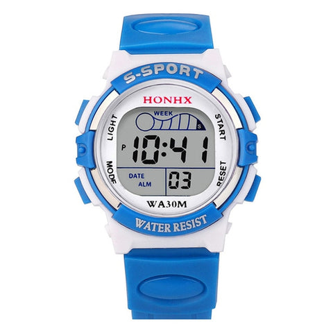 2019 Hot sell Waterproof Children Boys Digital LED Sports Watch Kids Alarm Date Sports Watch Casual reloj Select Gift for kid A