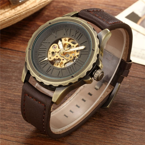 Automatic Self Winding Mens Watch Dropshipping Men's Mechanical Skeleton Watches New Arrival Sport Watches Luxury Brand Clock