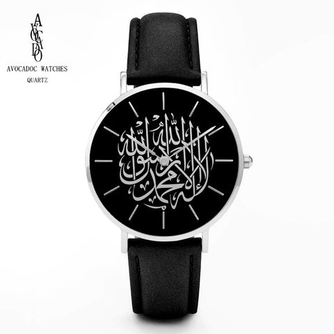 AVOCADO 2019 Men's Watches Black arabic watch Leather strap Reloj arabe negro