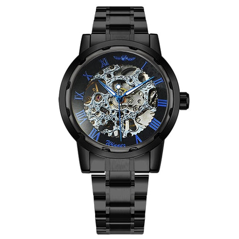 2019 WINNER Mechanical Watches For Men Hand-wind Steel Watches Roman Number Skeleton Wristwatches Luminous Hands reloj hombre