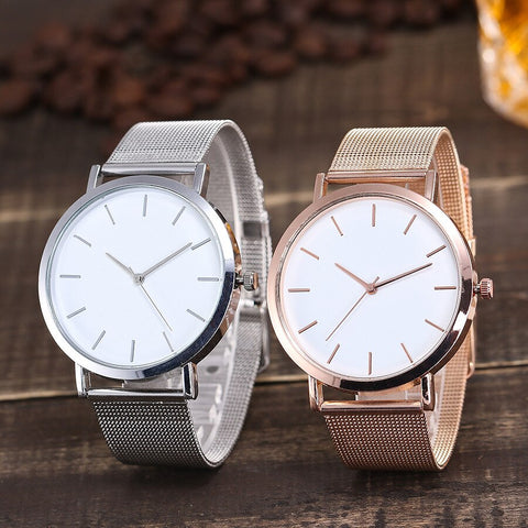 Vansvar Women's Watches Round Dail Luxury Silver Clock Reloj Classic Casual Alloy Fashion Quartz Wristwatch Relogio Feminino