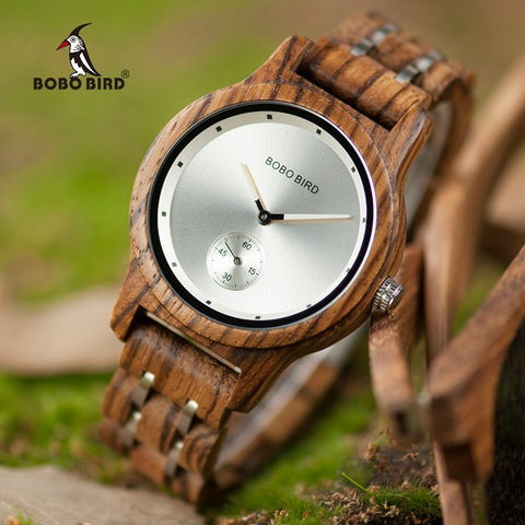 BOBO BIRD Couple Watch Lover's Men Watches Women Wooden Quartz Ladies Clock Gift Cuostom logo saat erkek masculino watch