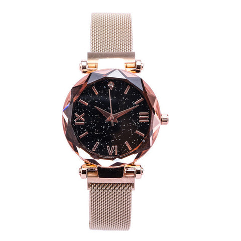 Fashion Ladies Watch Women Luxury Wrist Watches Rose Gold Purple Magnet Clasp Adjusting Strap Beautiful Elegant Women's Clock