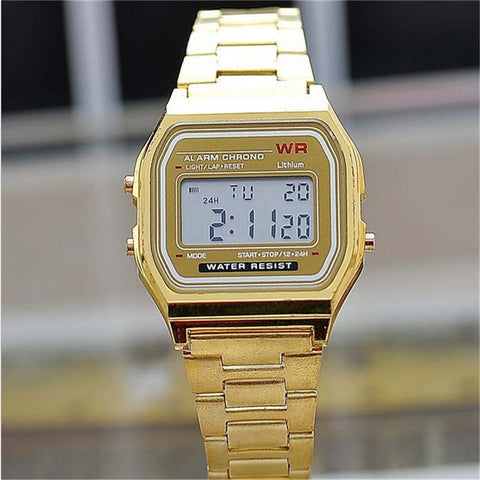 2019 New Fashion gold silver Silicone  Couple Watch digital watch square military men/ women dress sports watches whatch