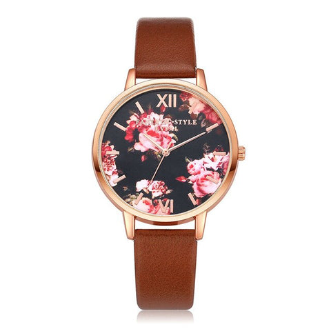 Mdnen Fashion women watch alloy case and watchbrand flower dial quartz watch for laddies and women's wristwatch