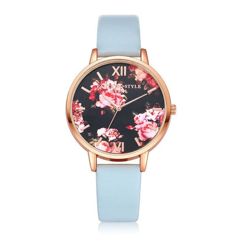 Mdnen Fashion women watch alloy case and watchbrand flower dial quartz watch for laddies and women's wristwatch