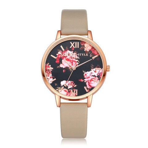 Mdnen Fashion women watch alloy case and watchbrand flower dial quartz watch for laddies and women's wristwatch